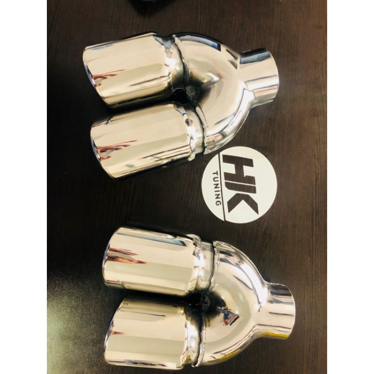 Complete Chrome Dual Outlet Exhaust Tip